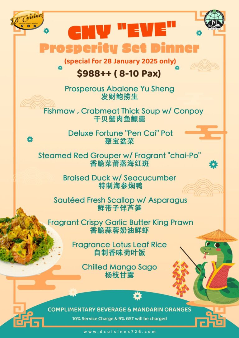 Chinese New Years Eve Menu