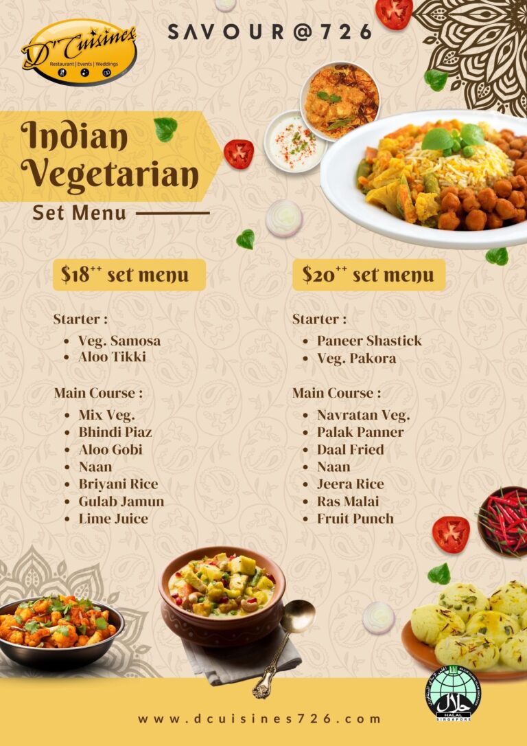 Indian Catering Menu Dcuisines Singapore
