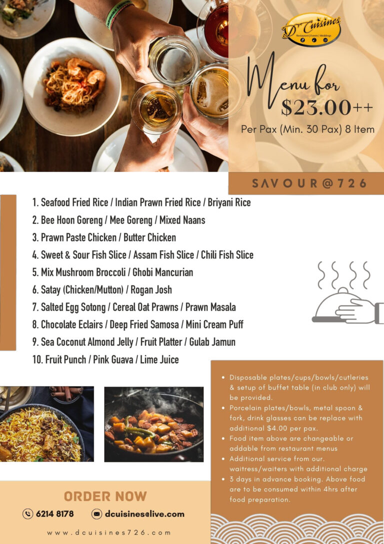 Catering Menu Dcuisines Singapore