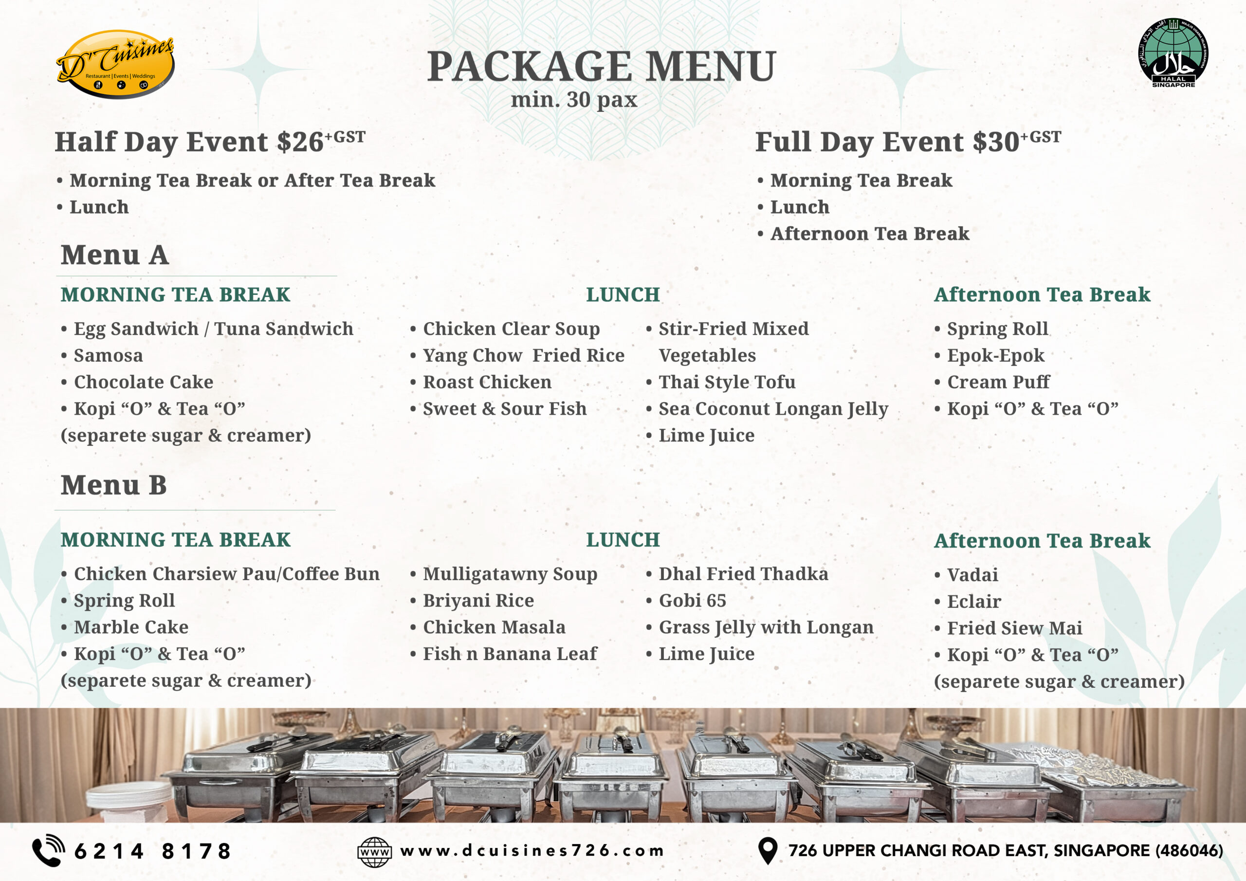 cateing whole day packages